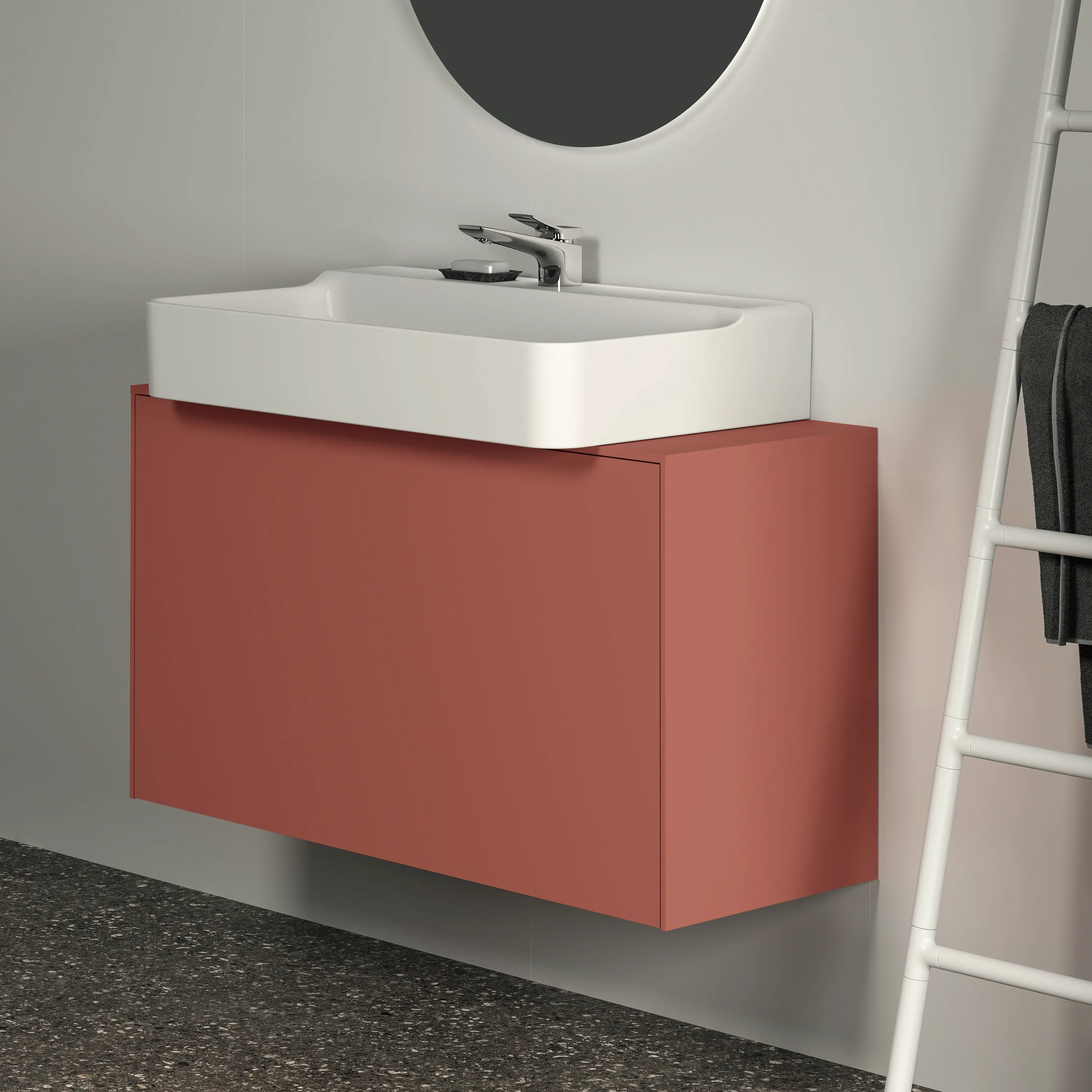 Ideal Standard Waschtischunterschrank Conca, 1 Auszug, mittigem Ausschnitt, 1002x373x550mm, Sunset