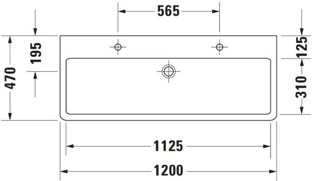 Wandwaschtisch „Vero“, mit Überlauf, Hahnlochposition mittig Wandwaschtisch „Vero“, mit Überlauf, Hahnlochposition mittig