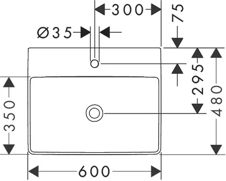 Hansgrohe Waschbecken „Xelu Q“, Hahnlochposition mittig in Weiß Hansgrohe Waschbecken „Xelu Q“, Hahnlochposition mittig in Weiß
