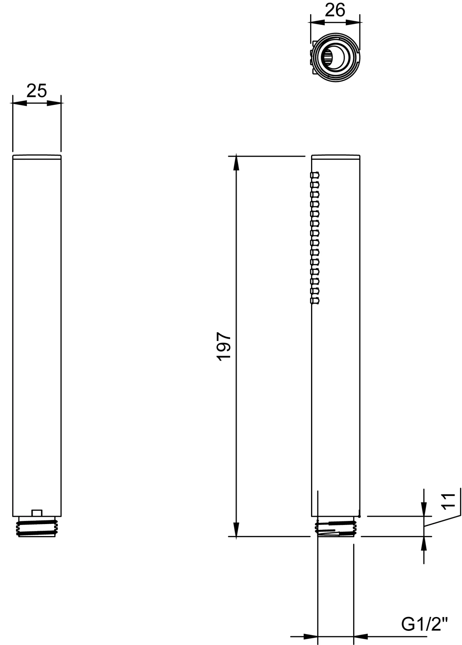 Villeroy & Boch Verve Showers Handbrause TVS109006000, 25 x 197 x 25 mm, rund, chrom Villeroy & Boch Verve Showers Handbrause TVS109006000, 25 x 197 x 25 mm, rund, chrom