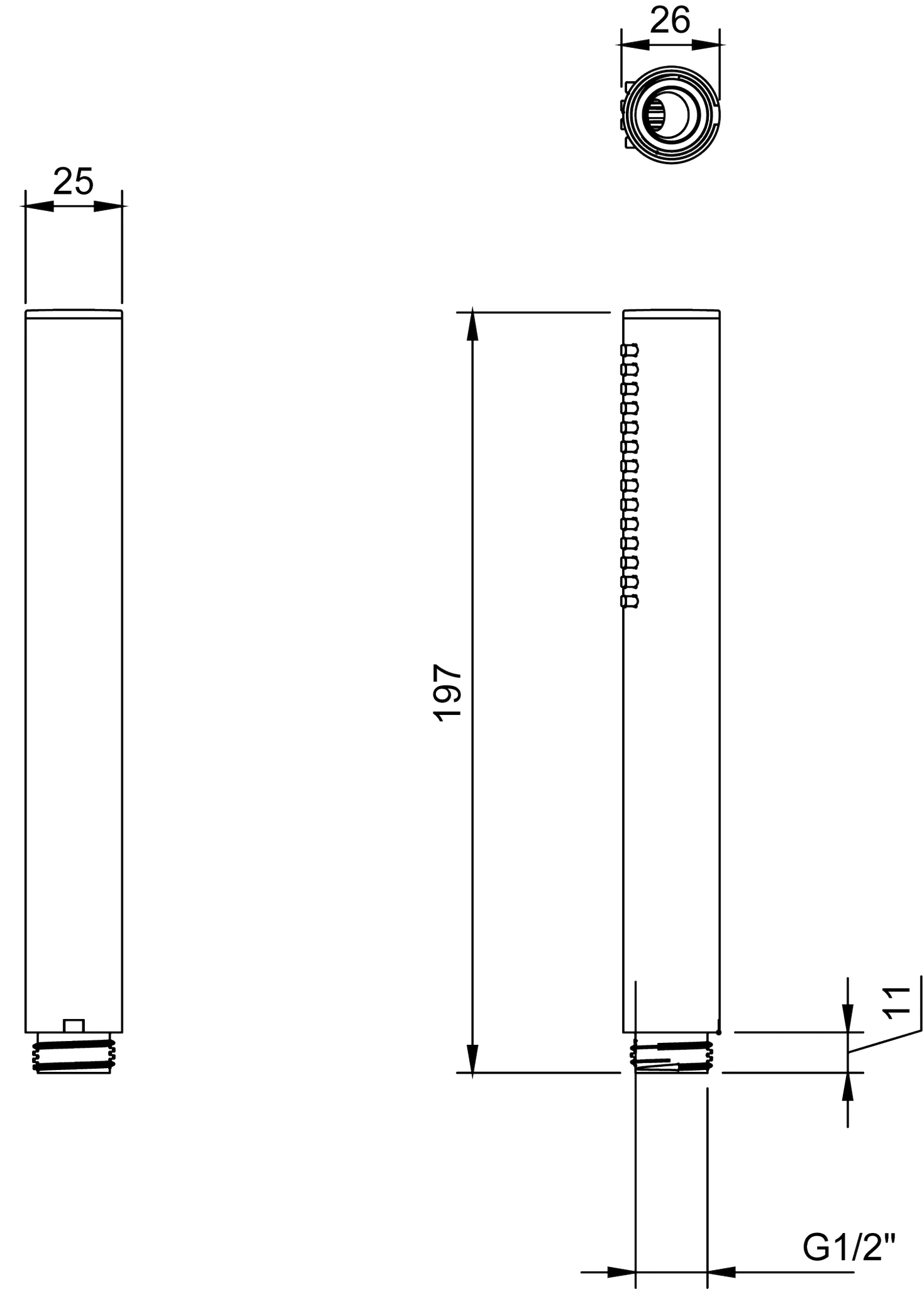 Villeroy & Boch Verve Showers Handbrause TVS109006000, 25 x 197 x 25 mm, rund, chrom Villeroy & Boch Verve Showers Handbrause TVS109006000, 25 x 197 x 25 mm, rund, chrom