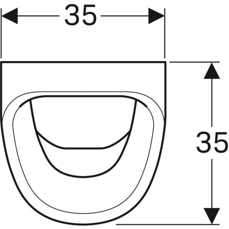 Urinal „Aller“, Zulauf von hinten, mit Zielobjekt 35 × 56,5 × 35 cm 