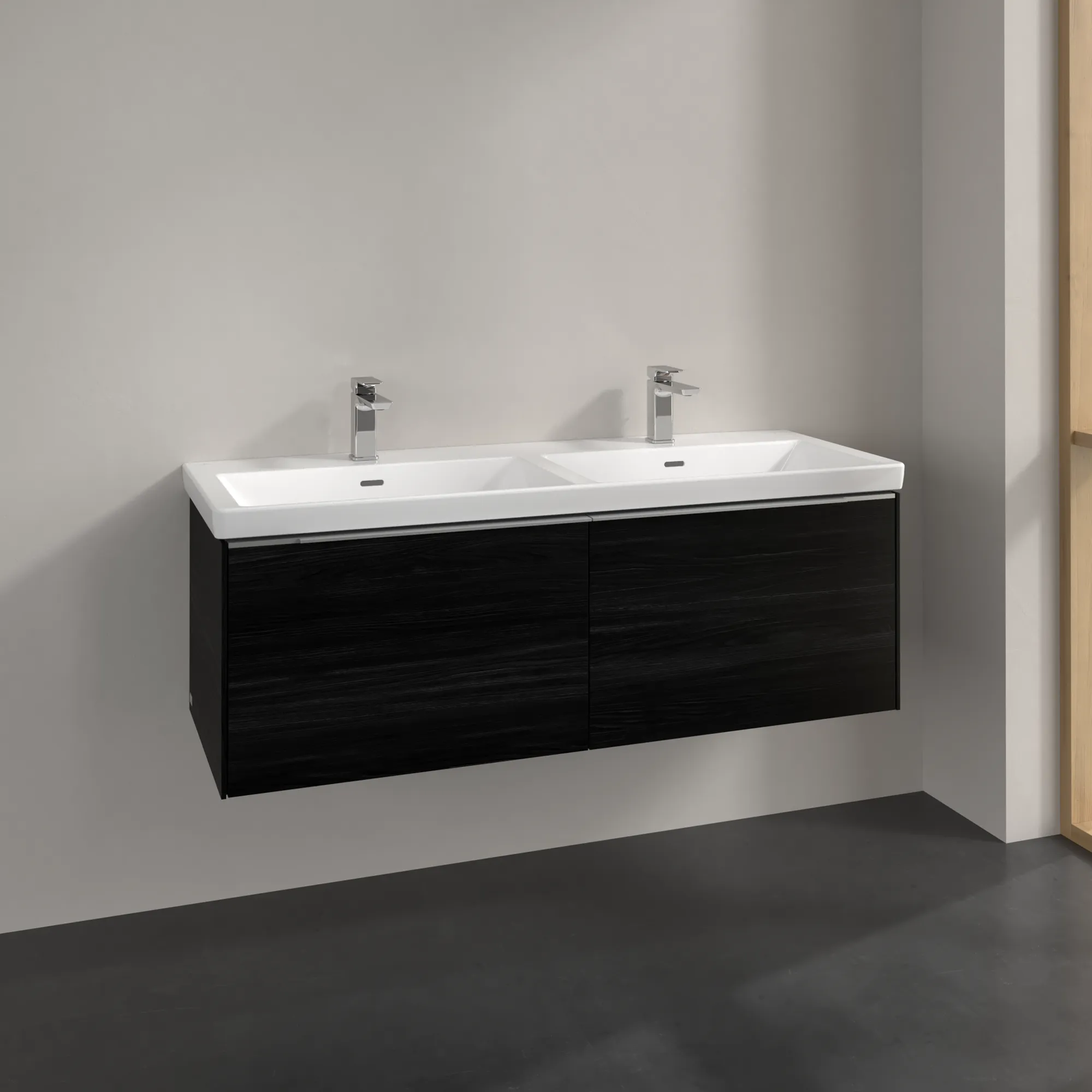 Villeroy & Boch Subway 3.0 Waschbeckenunterschrank Black Oak, 1272 x 429 x 478 mm