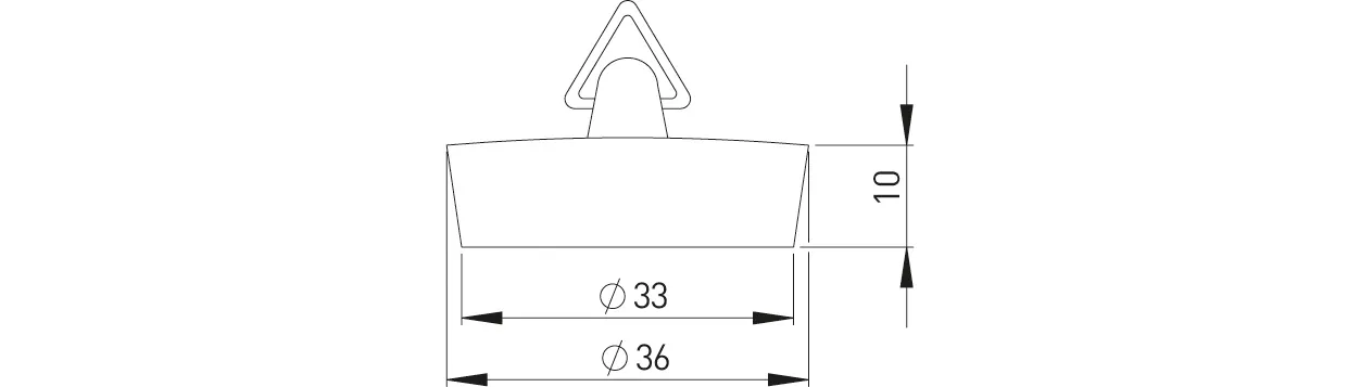 Ventilstopfen 36 mm mit Dreikantbügel