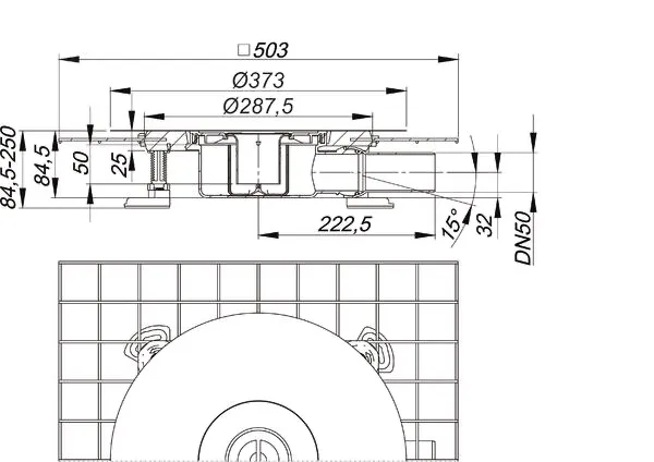 Ablaufgehäuse CeraDrain, DN 50 Ablaufgehäuse CeraDrain, DN 50