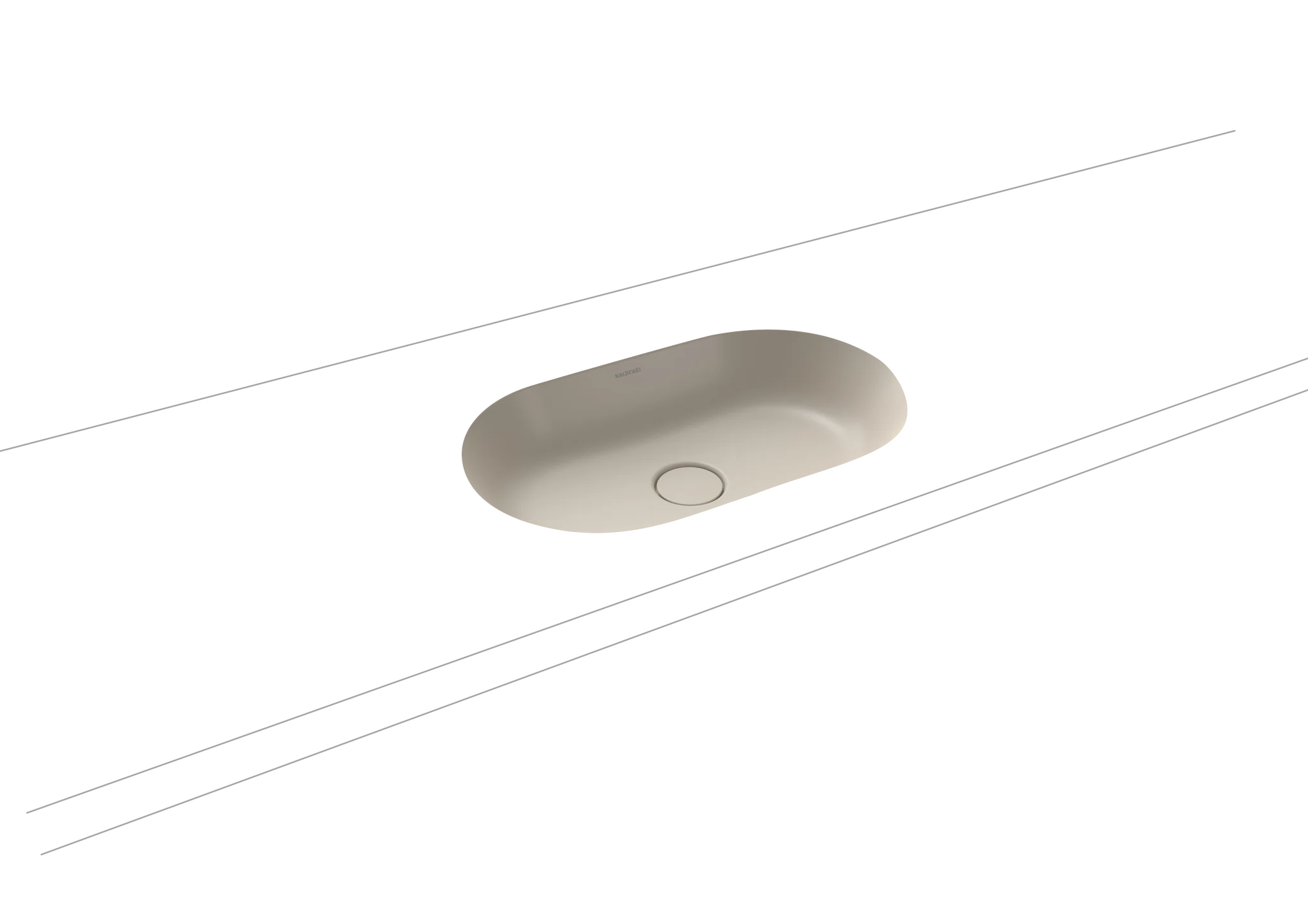 Kaldewei CENTRO Unterbauwaschtisch, oval, 610x380 mm, Randhöhe 112 mm, warm grey 10 Perl-Effekt, Antidröhn, ohne Überlauf