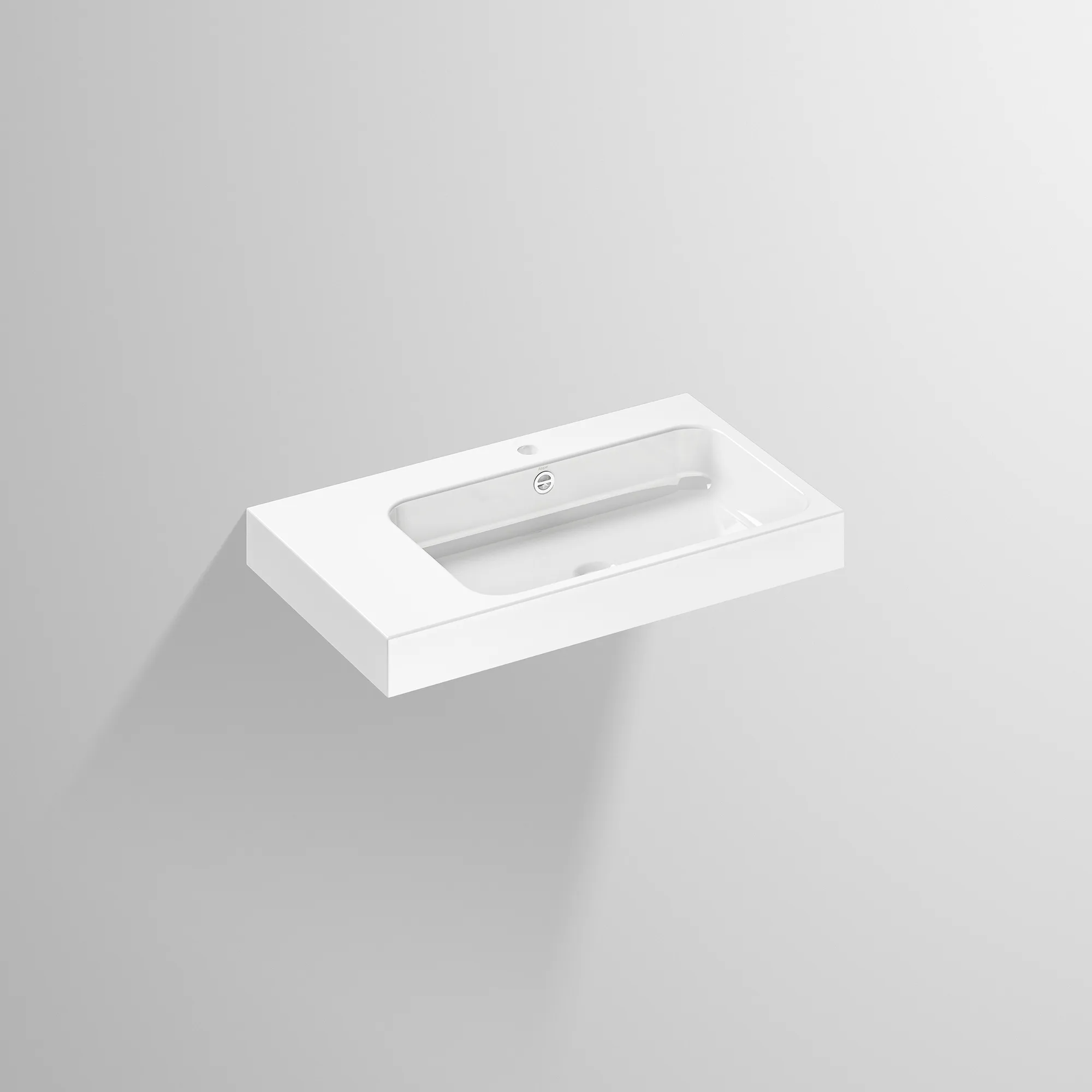 Waschbecken „SR-Serie“ 472 × 127 mm, rechts, Hahnlochposition mittig mit ProShield Waschbecken „SR-Serie“ 472 × 127 mm, rechts, Hahnlochposition mittig mit ProShield