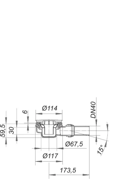 Dallmer Duschwannenablauf ORIO 60 mm, Haube Edelstahl, DN 40 Dallmer Duschwannenablauf ORIO 60 mm, Haube Edelstahl, DN 40