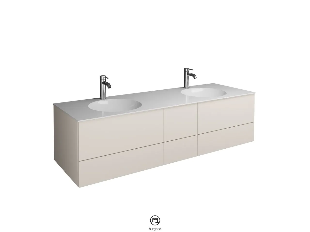 Coco Mineralguss-Waschtisch inkl. Waschtischunterschrank, 1506 mm breit, 406 mm hoch, SFHR150