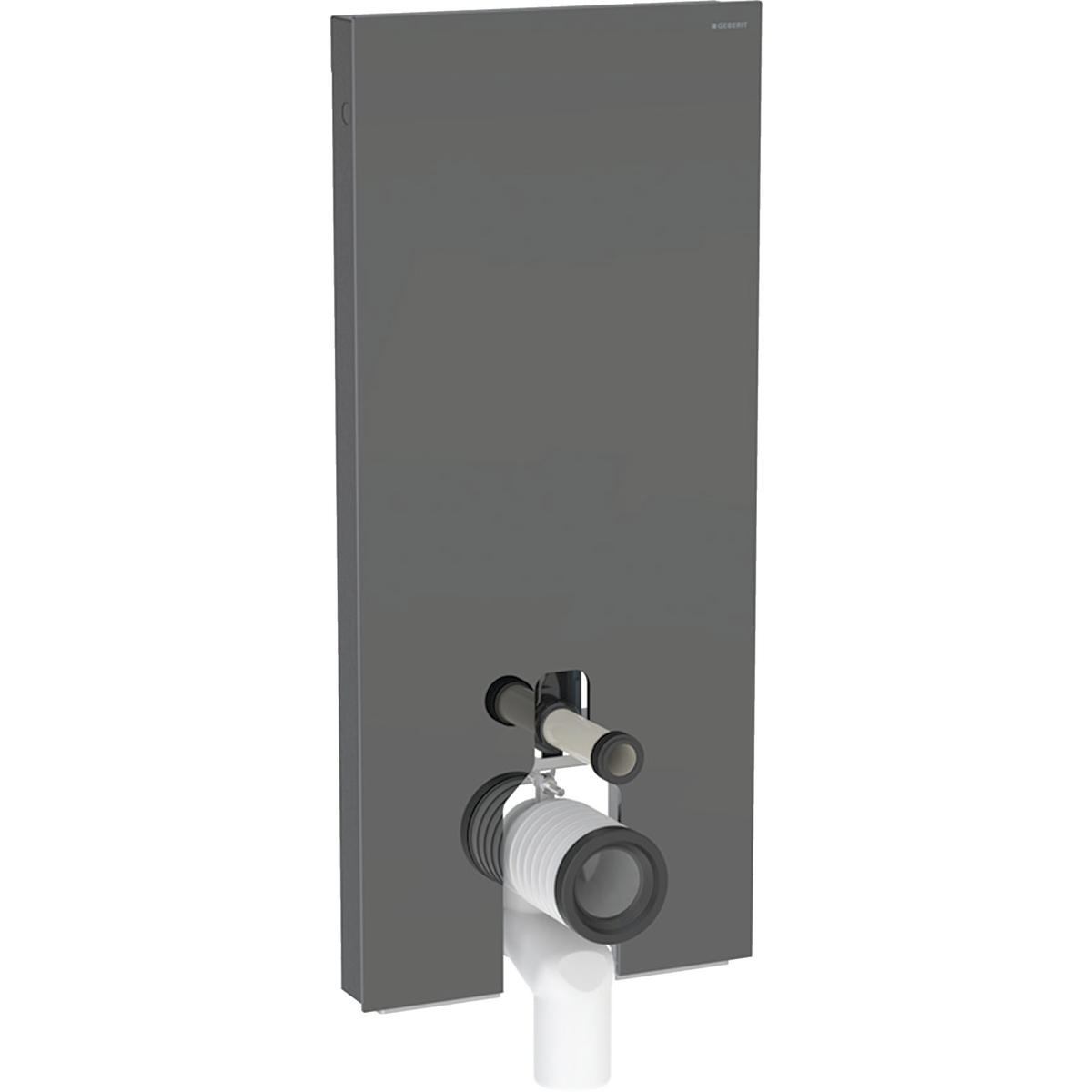 Monolith Plus Sanitärmodul für Stand-WC, 114 cm, Frontverkleidung aus Glas: Glas lava, Aluminium schwarzchrom