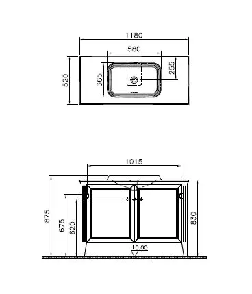 VitrA Valarte Neo Badmöbel Set 118 cm Einbauwaschtisch + Waschtischunterschrank Stahlblau VitrA Valarte Neo Badmöbel Set 118 cm Einbauwaschtisch + Waschtischunterschrank Stahlblau