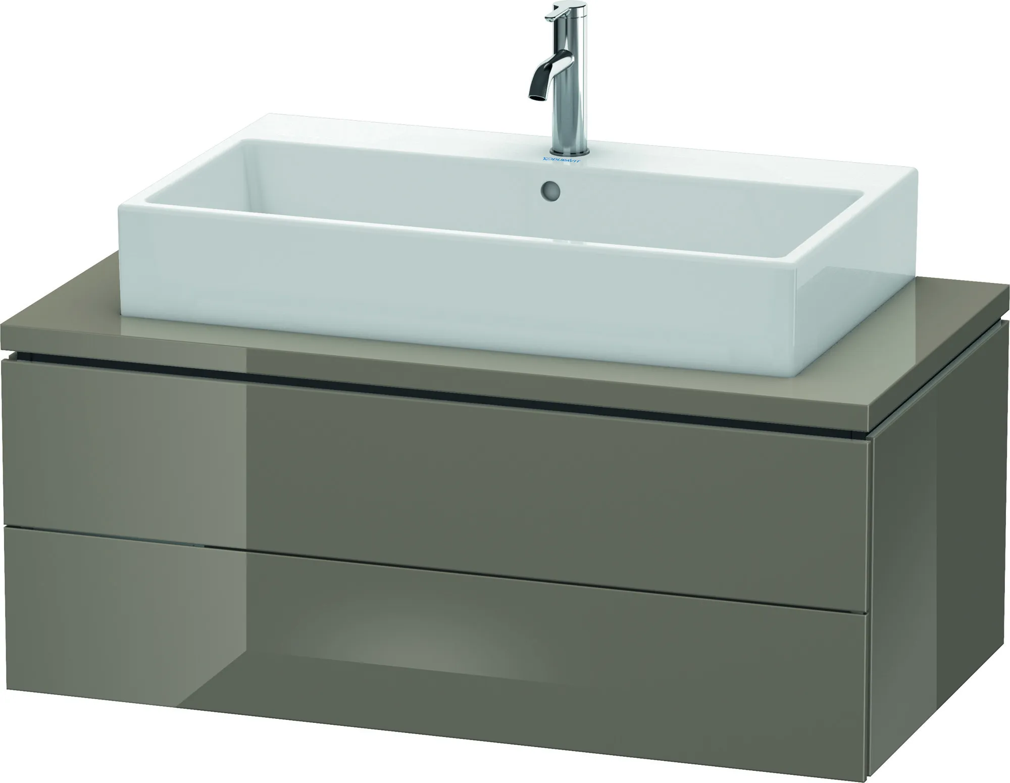 Duravit Waschtischunterschrank wandhängend „L-Cube“ 102 × 40 × 54,7 cm Flannel Grey Hochglanz Duravit Waschtischunterschrank wandhängend „L-Cube“ 102 × 40 × 54,7 cm Flannel Grey Hochglanz