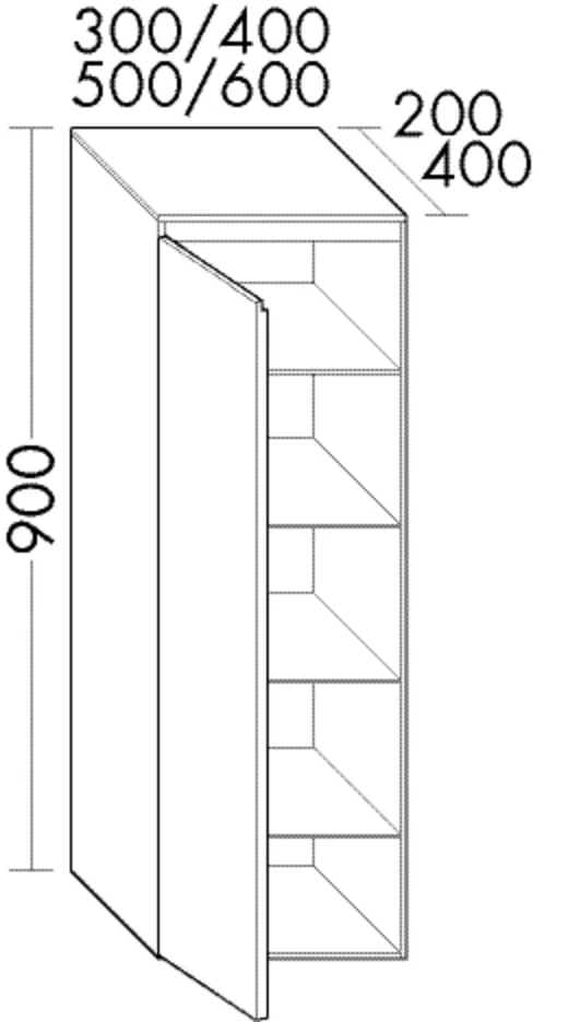 burgbad Hochschrank „rc40Solitaire“ 540 × 900 × 240 mm in Perlgrau Solid Matt