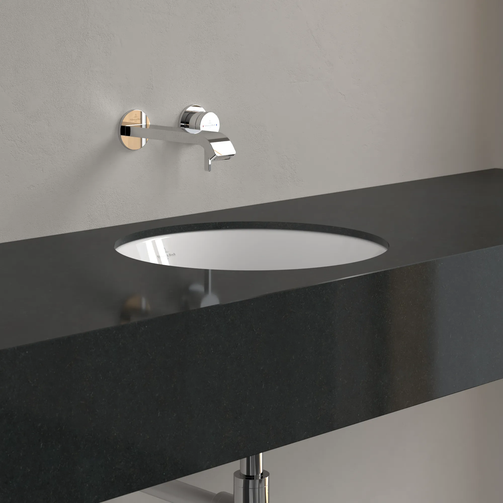 Villeroy & Boch Unterbauwaschtisch aus TitanCeram „Loop & Friends“ ⌀ 450 mm, ohne Hahnlochbohrung in Weiß Alpin Villeroy & Boch Unterbauwaschtisch aus TitanCeram „Loop & Friends“ ⌀ 450 mm, ohne Hahnlochbohrung in Weiß Alpin