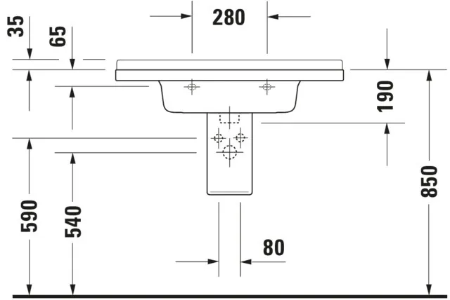 Wandwaschtisch „Starck 3“, mit Überlauf, Hahnlochposition mittig Wandwaschtisch „Starck 3“, mit Überlauf, Hahnlochposition mittig