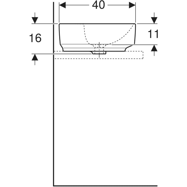 Aufsatzwaschtisch „Variform“ 50 × 40 cm in weiß alpin Aufsatzwaschtisch „Variform“ 50 × 40 cm in weiß alpin