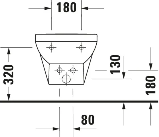 Duravit Wand-Bidet „No.1“, Befestigung sichtbar 37 × 54 × 30 cm