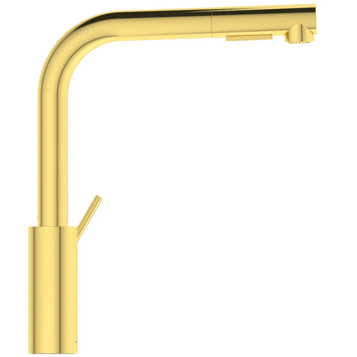 Ideal Standard Gusto Küchenarmatur BD420A2 Ausladung 235mm L-Auslauf 2F-Brause Brushed Gold Ideal Standard Gusto Küchenarmatur BD420A2 Ausladung 235mm L-Auslauf 2F-Brause Brushed Gold