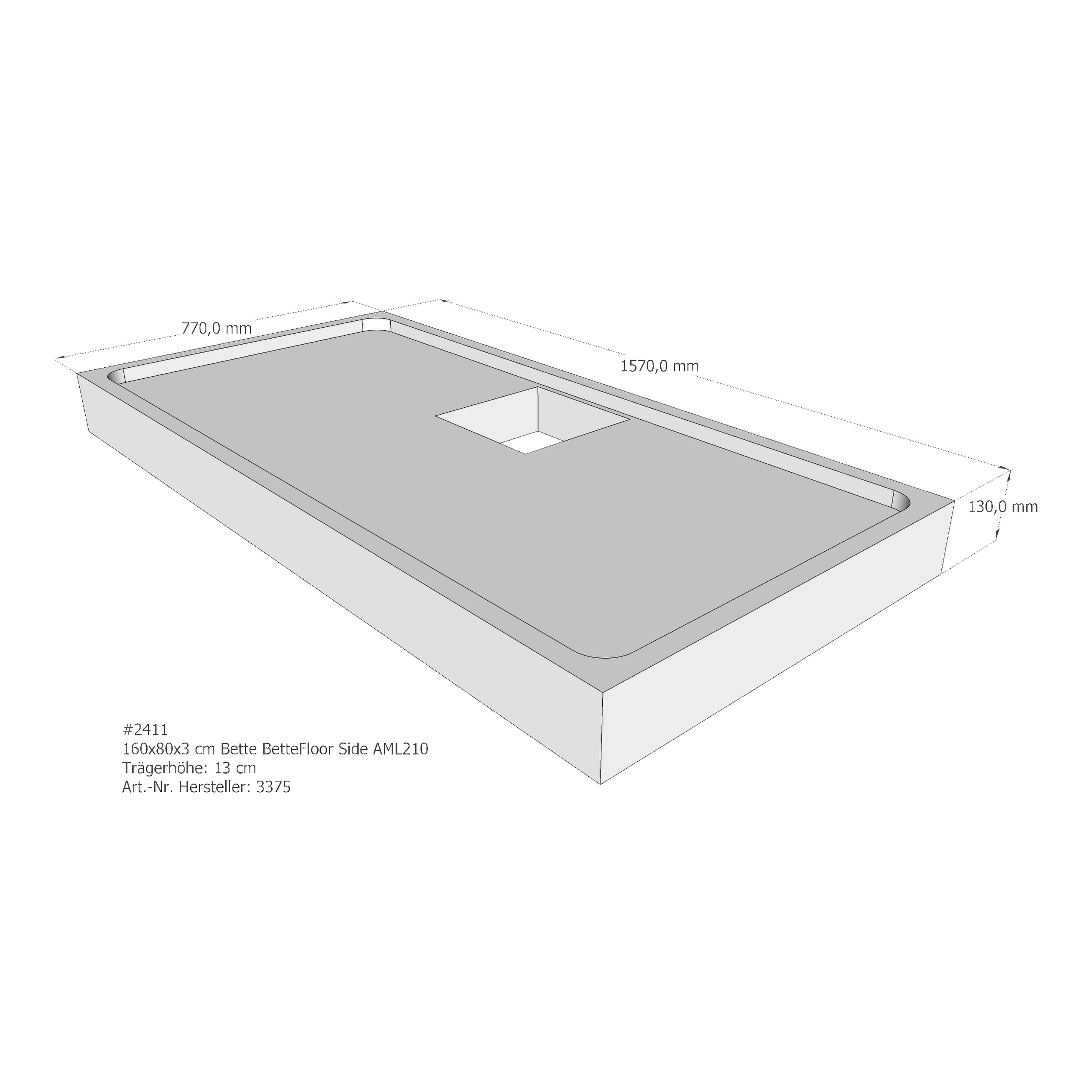 Duschwannenträger für Bette Floor Side 160 × 80 × 3 cm Breite: 80 cm / Länge: 160 cm Duschwannenträger für Bette Floor Side 160 × 80 × 3 cm Breite: 80 cm / Länge: 160 cm