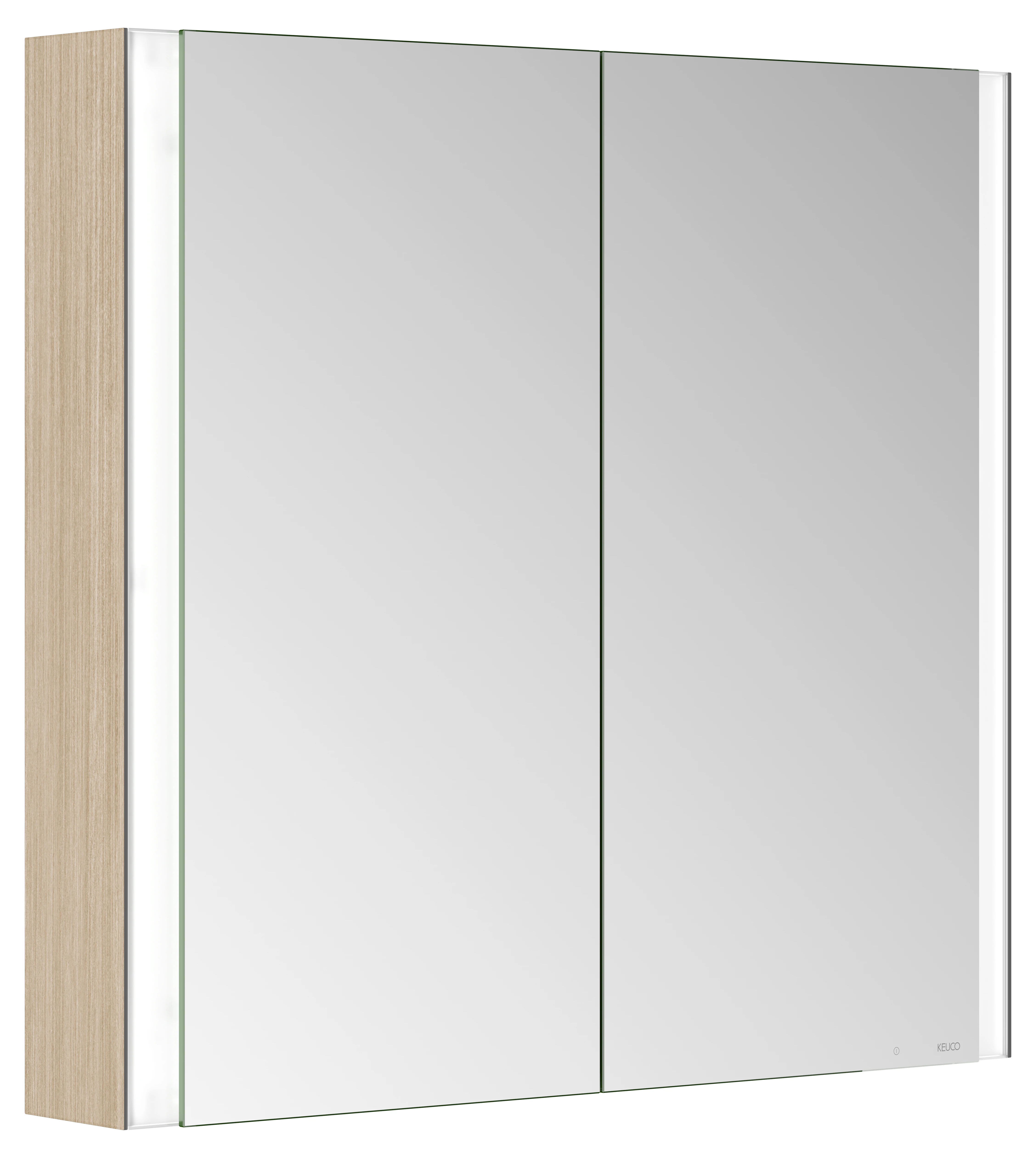 KEUCO SOMARIS Spiegelschrank Wandvorbau 2-türig Eiche hell