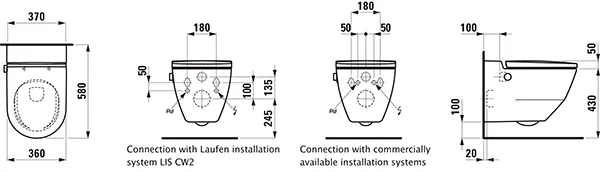 Wand-Dusch-Tiefspül-WC „Cleanet Navia“ 370 × 380 mm in Weiß Wand-Dusch-Tiefspül-WC „Cleanet Navia“ 370 × 380 mm in Weiß
