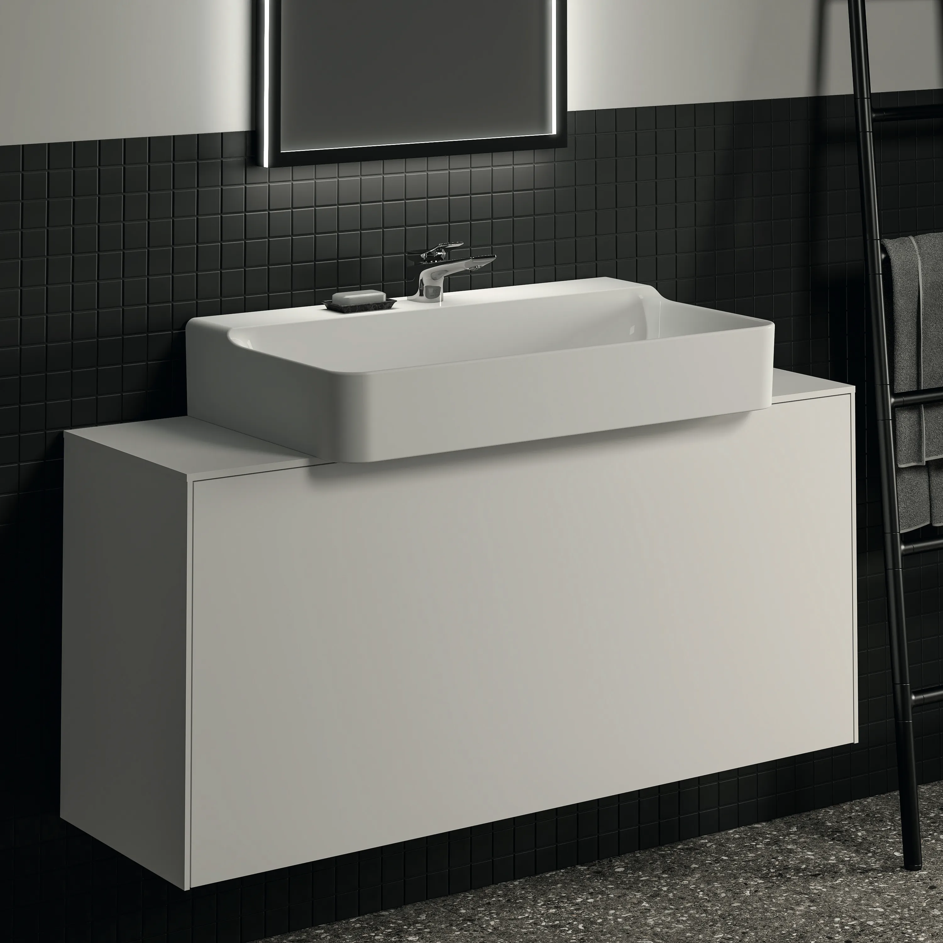 Ideal Standard Waschtischunterschrank „Conca“ 120,2 × 55 × 37,3 cm Weiß matt lackiert Ideal Standard Waschtischunterschrank „Conca“ 120,2 × 55 × 37,3 cm Weiß matt lackiert