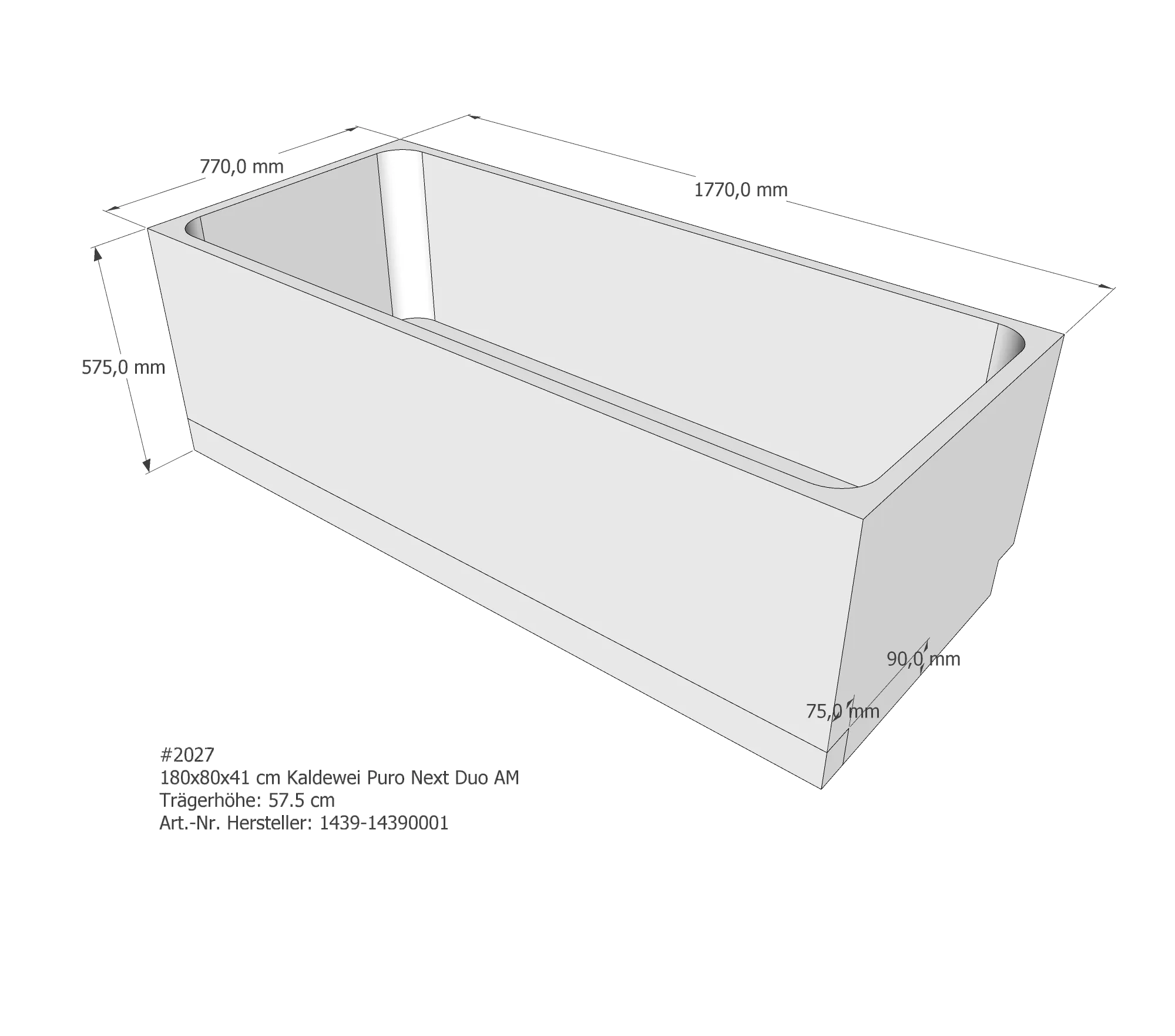 Badewannenträger passend für Kaldewei 180 × 80 × 41 cm Badewannenträger passend für Kaldewei 180 × 80 × 41 cm