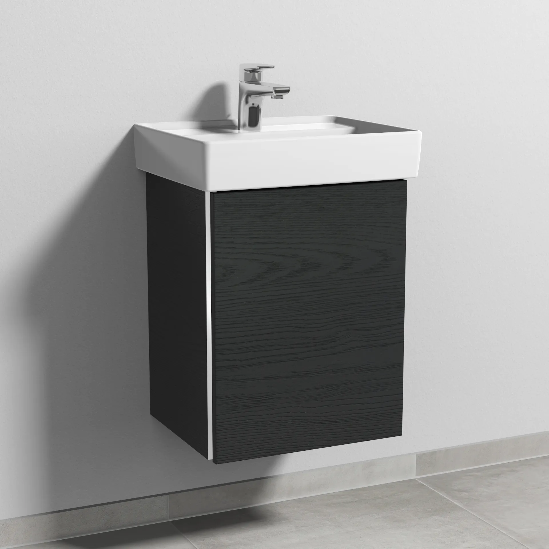 Sanipa Waschtischunterschrank „3way“ 400 × 517 × 347 mm in Black Oak, Anschlag rechts Sanipa Waschtischunterschrank „3way“ 400 × 517 × 347 mm in Black Oak, Anschlag rechts
