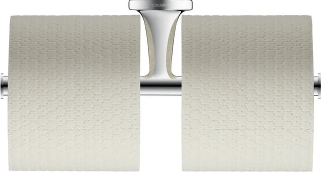 Duravit Doppel-Toilettenpapierhalter „Starck T“ 25,5 × 7,6 × 5 cm in Befestigung sichtbar Duravit Doppel-Toilettenpapierhalter „Starck T“ 25,5 × 7,6 × 5 cm in Befestigung sichtbar