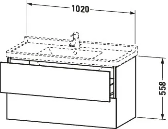 Duravit Waschtischunterschrank wandhängend „L-Cube“ 102 × 55,8 × 46,9 cm