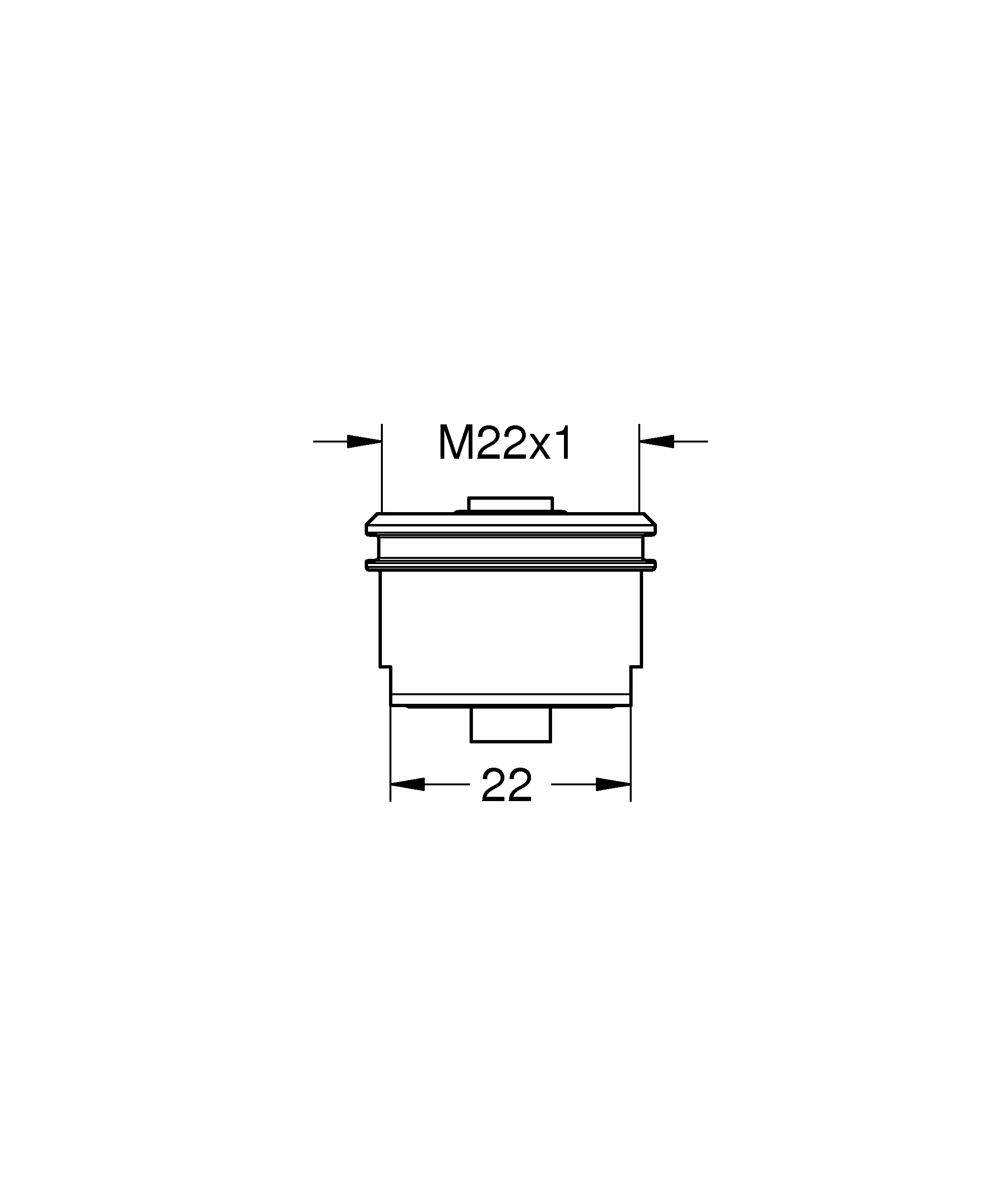 Mousseur 48196, Innengewinde, M 22 × 1, 19,0 l/min, Dual Strahlregler Blue, für K7, chrom