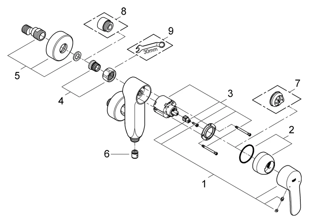Grohe Eurostyle Cosmopolitan Vertica-Einhand-Brausebatterie, Wandmontage, chrom Grohe Eurostyle Cosmopolitan Vertica-Einhand-Brausebatterie, Wandmontage, chrom