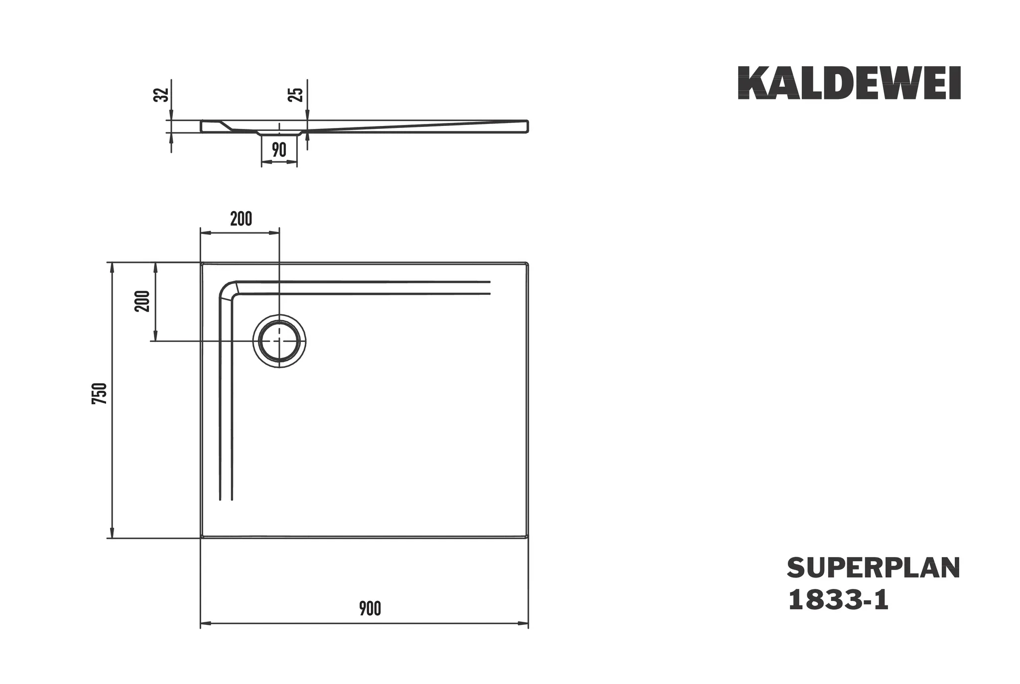 Kaldewei Duschwanne „Superplan“ 75 × 90 cm mit Perl-Effekt, in warm grey 60 Kaldewei Duschwanne „Superplan“ 75 × 90 cm mit Perl-Effekt, in warm grey 60