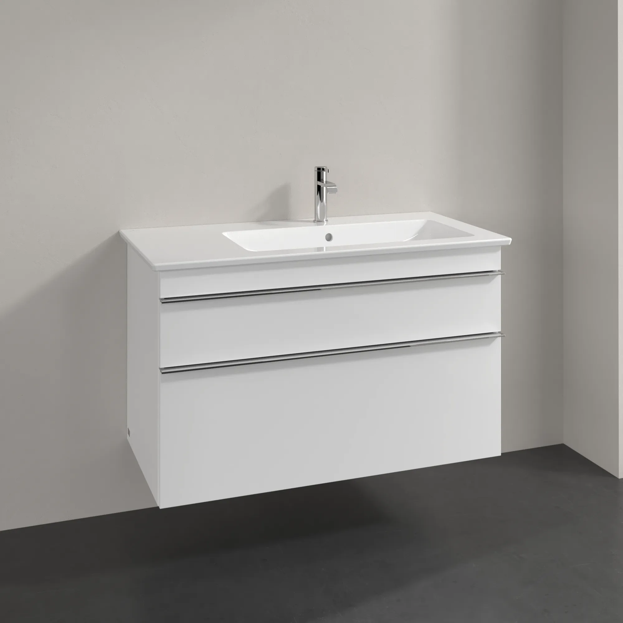 Villeroy & Boch Waschtischunterschrank „Venticello“ für Schrankwaschtisch 953 × 590 × 502 mm Glossy White, für Becken rechts
