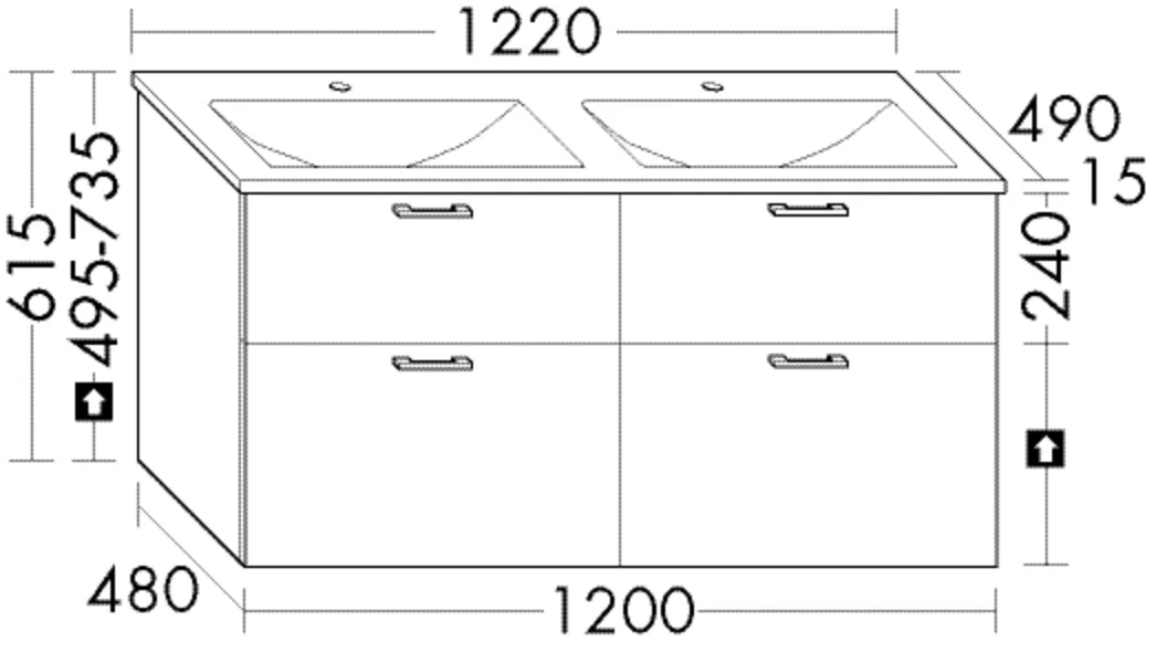 burgbad Badmöbelset „Sys30“ Stangengriff, Aluminium geglänzt (200 / 500 / 800 mm), in Weiß Matt burgbad Badmöbelset „Sys30“ Stangengriff, Aluminium geglänzt (200 / 500 / 800 mm), in Weiß Matt