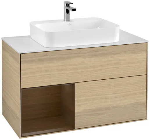 Villeroy & Boch Waschtischunterschrank „Finion“ für Schrankwaschtisch 1000 × 603 × 501 mm Oak Veneer, für Becken mittig