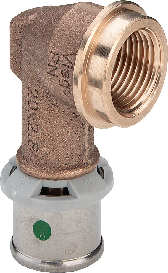 Viega „Sanfix P“ 90°- Übergangsbogen mit 1 Muffe und Innengewinde 20 mm × 1/2″ Viega „Sanfix P“ 90°- Übergangsbogen mit 1 Muffe und Innengewinde 20 mm × 1/2″