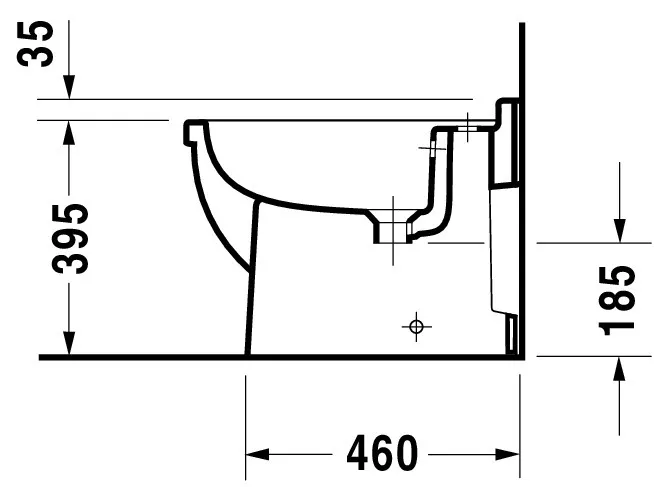 Duravit Stand-Bidet „Starck 3“, Befestigung sichtbar 37 × 56 × 43 cm