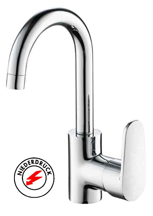 Spültisch-Einhandbatterie AqvaBasic I - für offene Heißwasserbereiter - schwenkbarer Auslauf - Kartusche mit keramischen Dichtscheiben - Heißwassersperre - Wassermengendurchflussregulierung - flexible Druckschläuche 3/8", DVGW W270 - chrom Spültisch-Einhandbatterie AqvaBasic I - für offene Heißwasserbereiter - schwenkbarer Auslauf - Kartusche mit keramischen Dichtscheiben - Heißwassersperre - Wassermengendurchflussregulierung - flexible Druckschläuche 3/8", DVGW W270 - chrom