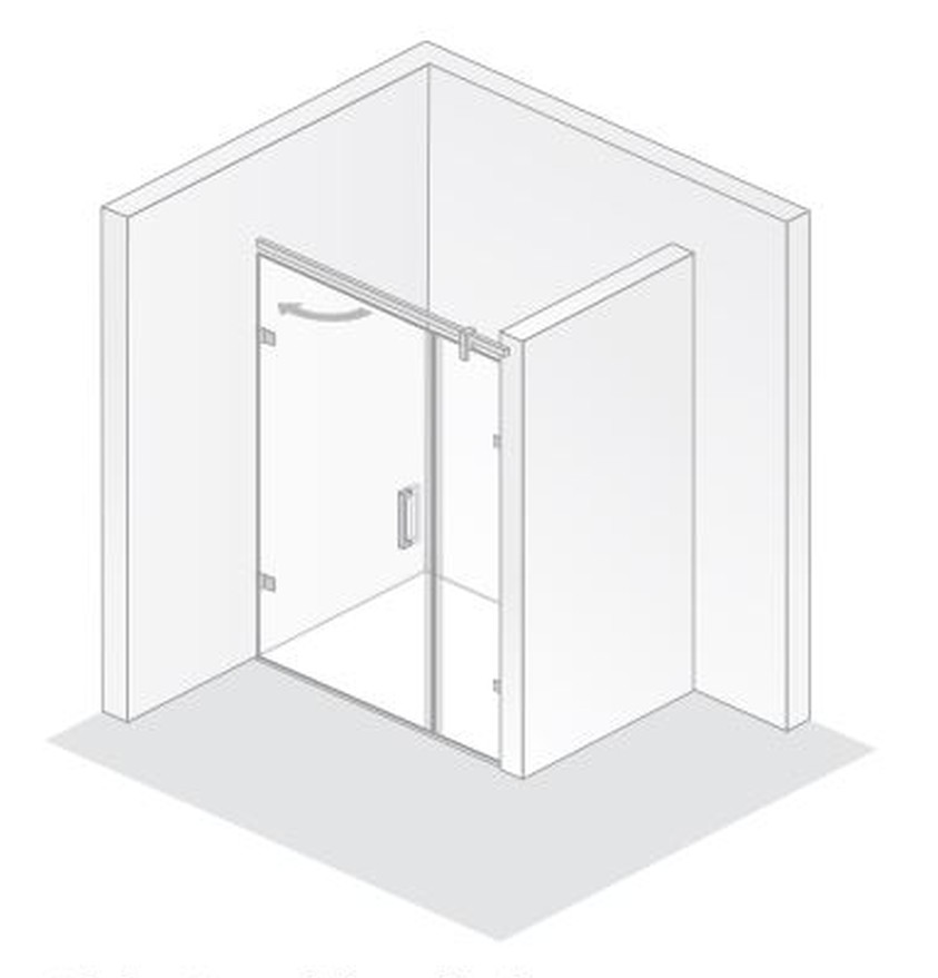 HSK rahmenlose Drehtür mit Nebenteil „Atelier Plan Pur“ für Nische Glas Linea 01 (80 cm), Scharniere Chromoptik (Alu Hochglanz poliert), Sondergröße HSK rahmenlose Drehtür mit Nebenteil „Atelier Plan Pur“ für Nische Glas Linea 01 (80 cm), Scharniere Chromoptik (Alu Hochglanz poliert), Sondergröße