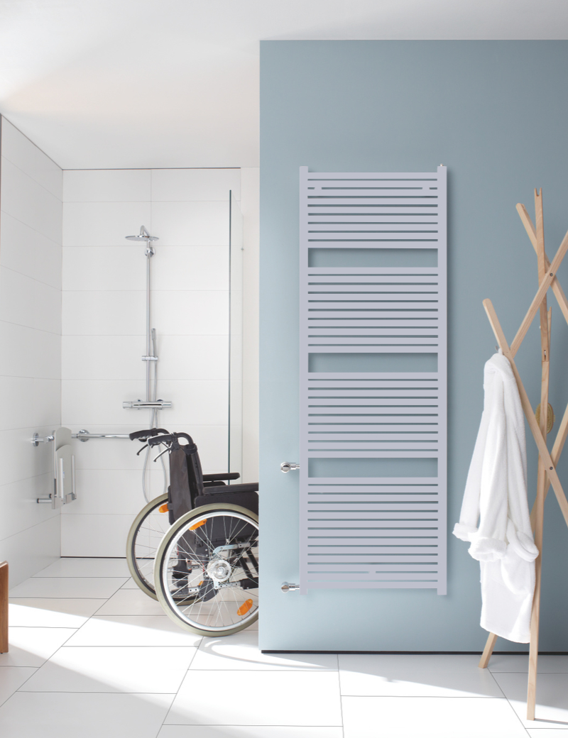 Zehnder Design-Heizkörper Toga elektrisch TE-180-075/GD, 1785x35x750 mm, Light Jeans, spritzwassergeschützt IP44, 230 V, mit Funksteuerung