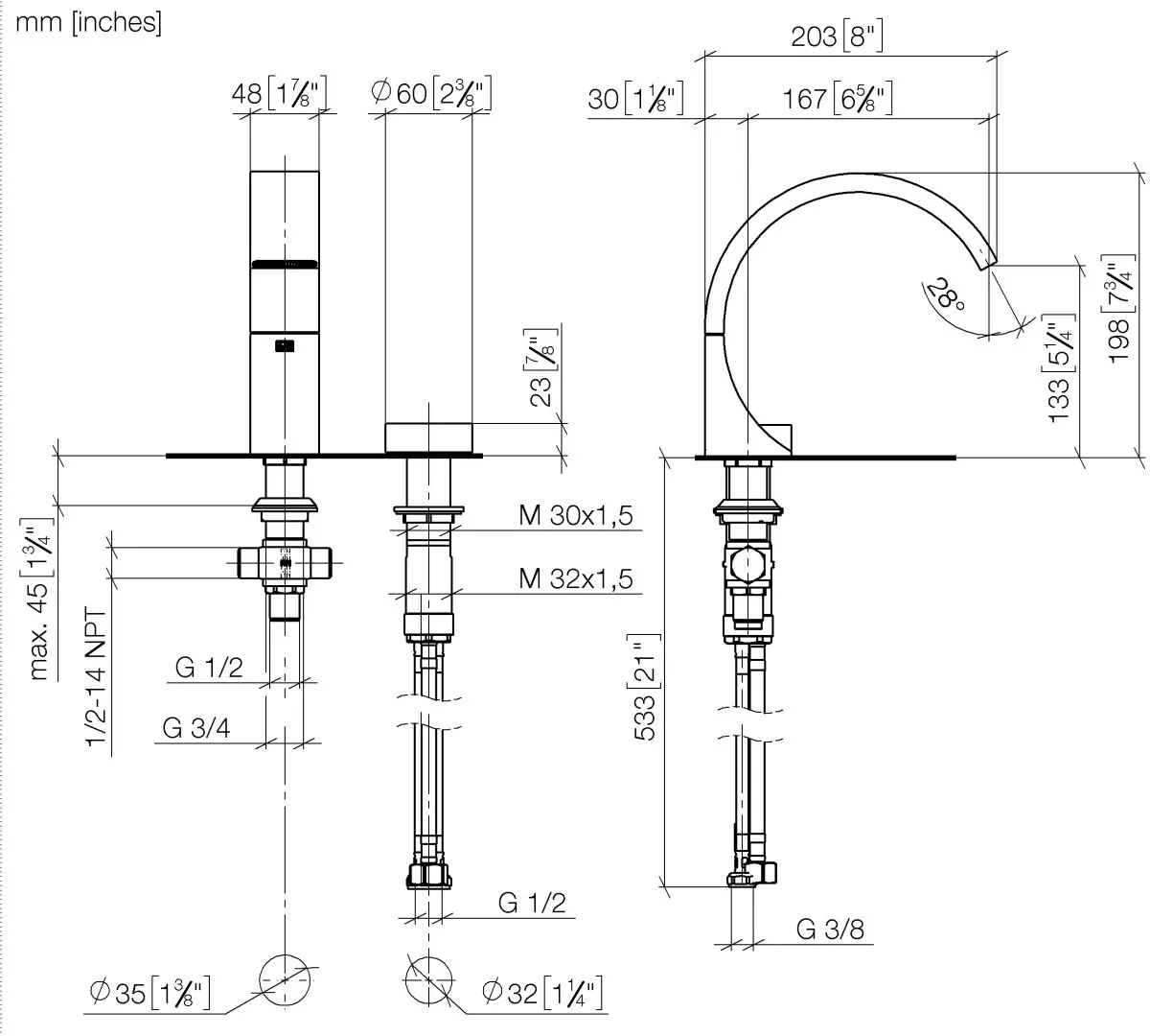 Waschtisch-Zweilochbatterie ohne Ablaufgarnitur CYO Chrom 29218811