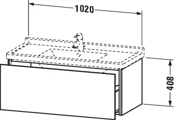 Duravit Waschtischunterschrank wandhängend „L-Cube“ 102 × 40,8 × 46,9 cm Basalt Matt