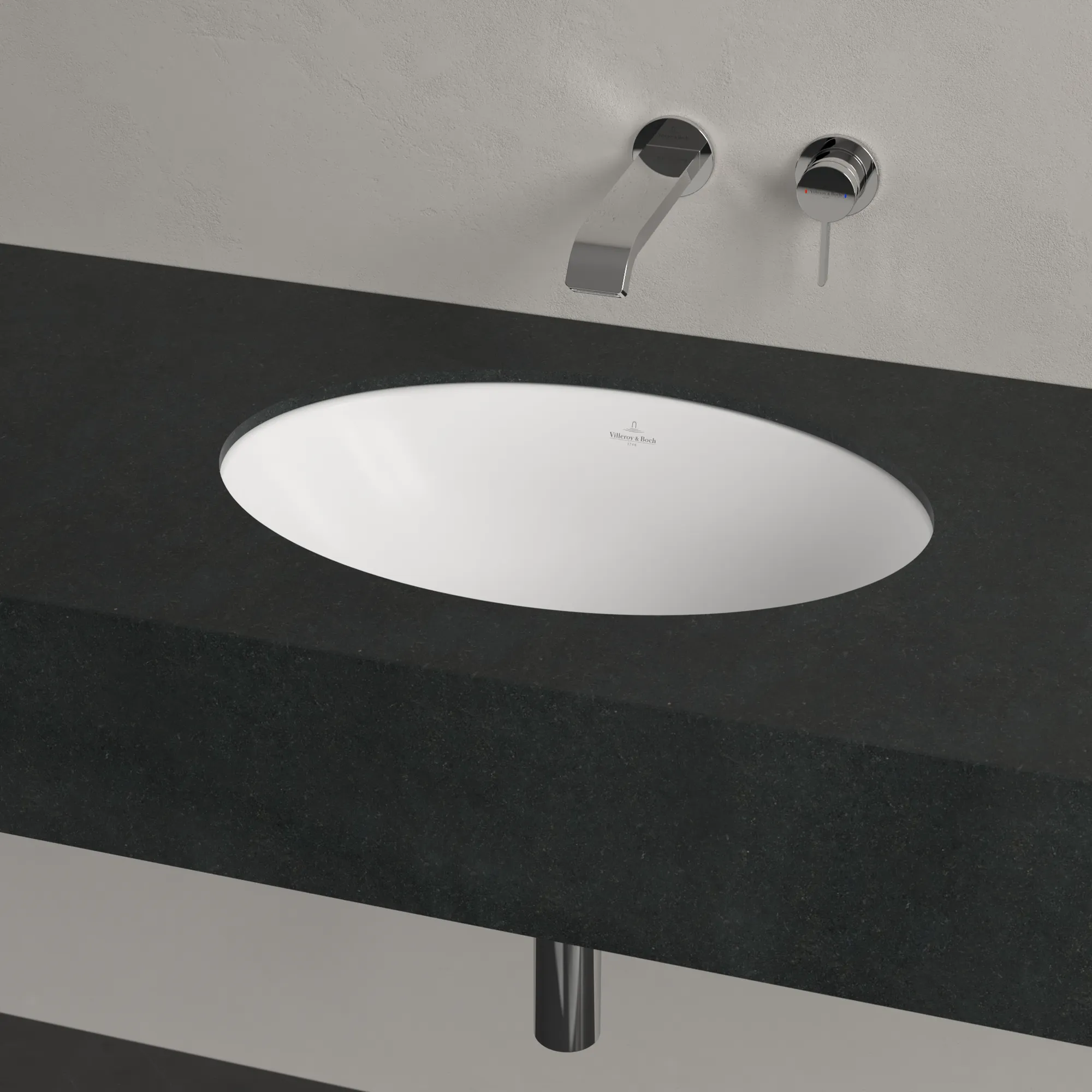 Villeroy & Boch Unterbauwaschbecken Loop & Friends, oval, Stone White CeramicPlus, 485 x 325 x 215 mm, TitanCeram, matt, ohne Überlauf