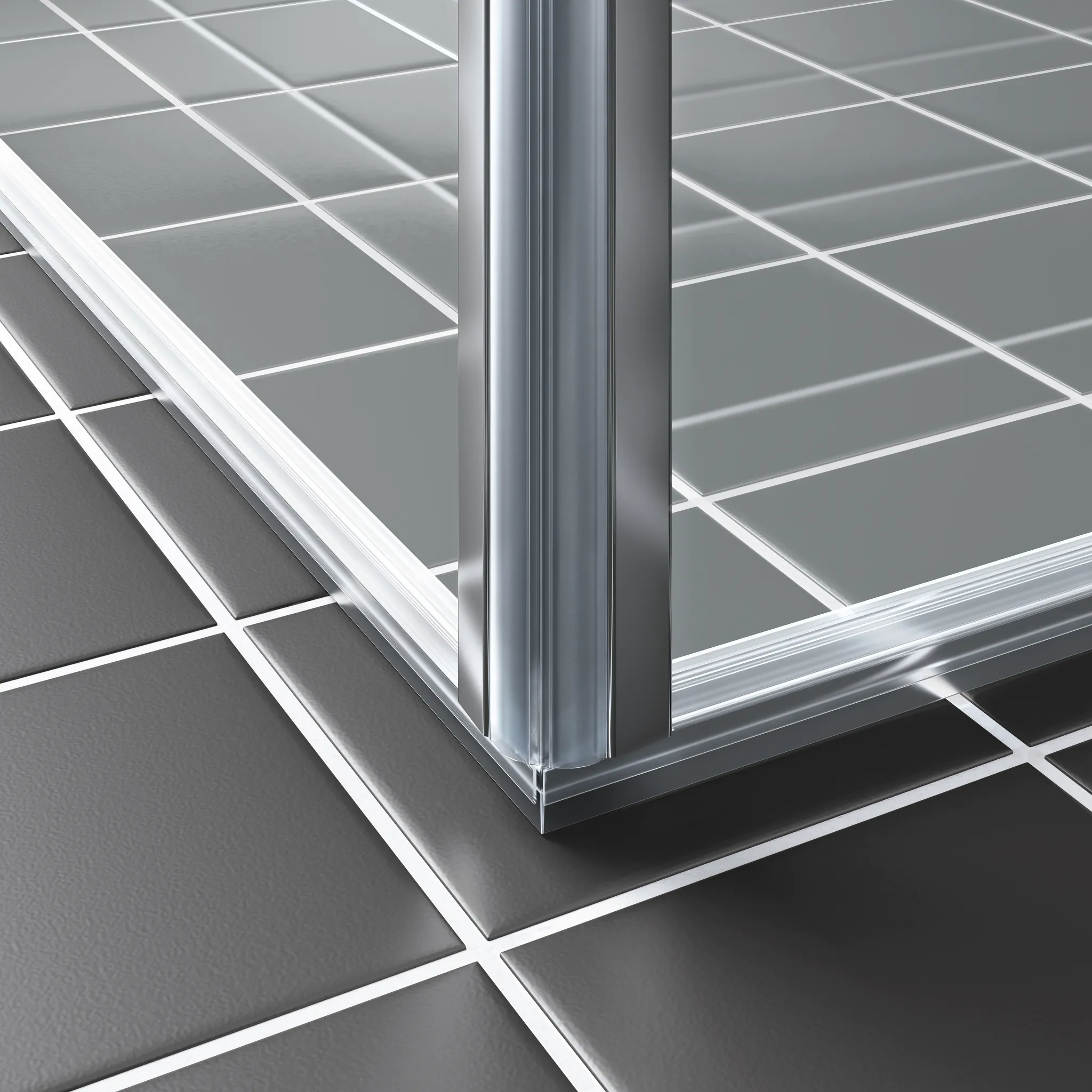 Duschtür Pendeltür für Nische und Ecke „LIGA“ Glas Klar, Profile Silber Hochglanz, BV: 1110 - 1160 mm GAK: 1100 - 1150 mm WE: 1120 - 1170 mm H: 2000 mm