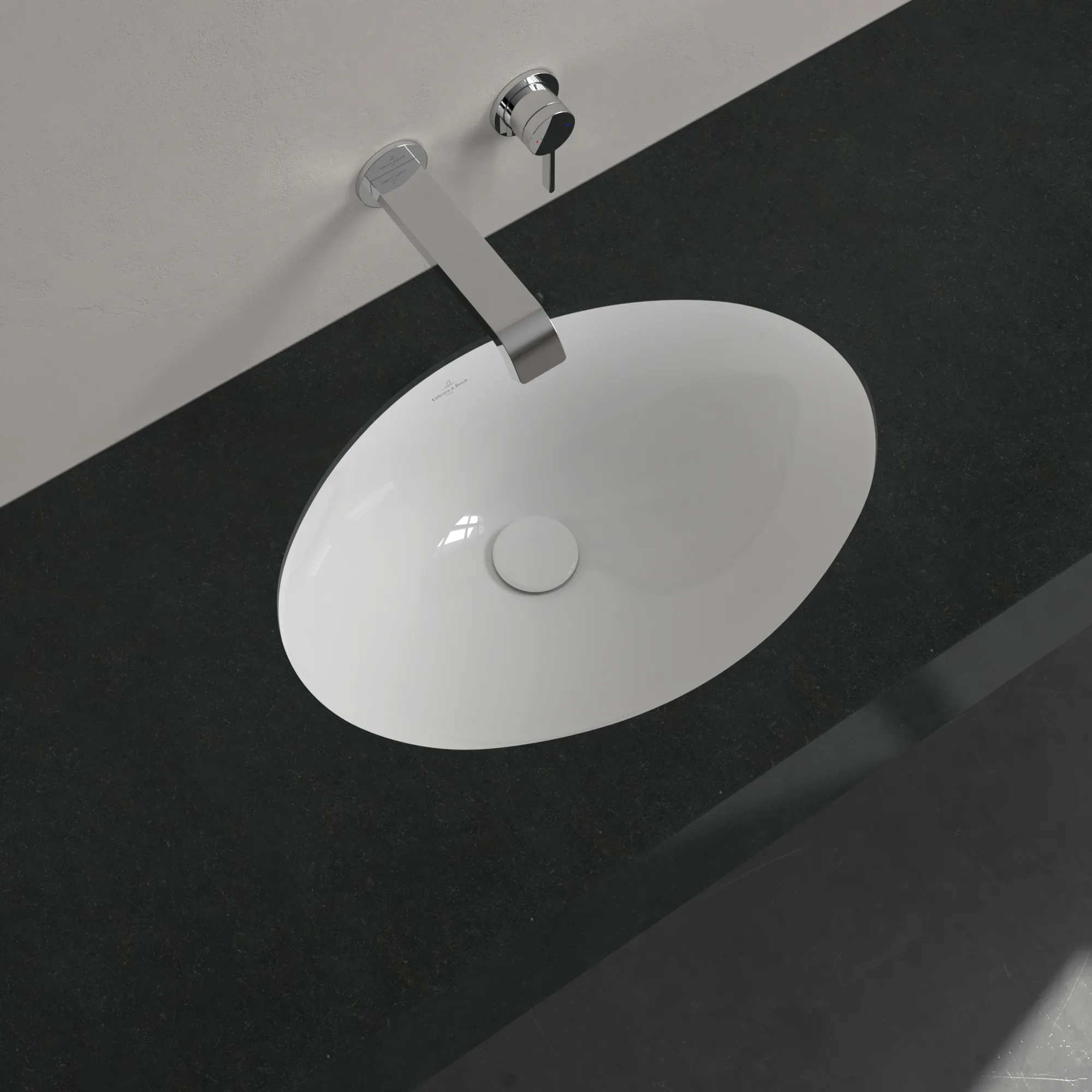 Villeroy & Boch Evana Unterbauwaschbecken oval, weiß Alpin CeramicPlus, 500 x 350 x 215 mm, Höhe 200 mm, mit Überlauf, glänzende Oberfläche Villeroy & Boch Evana Unterbauwaschbecken oval, weiß Alpin CeramicPlus, 500 x 350 x 215 mm, Höhe 200 mm, mit Überlauf, glänzende Oberfläche