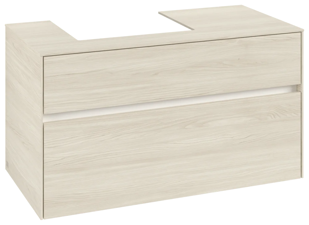 Villeroy & Boch Waschbeckenunterschrank Collaro C014B0, Eckig White Oak, 1000x548x500mm, mit Beleuchtung und SoftClosing