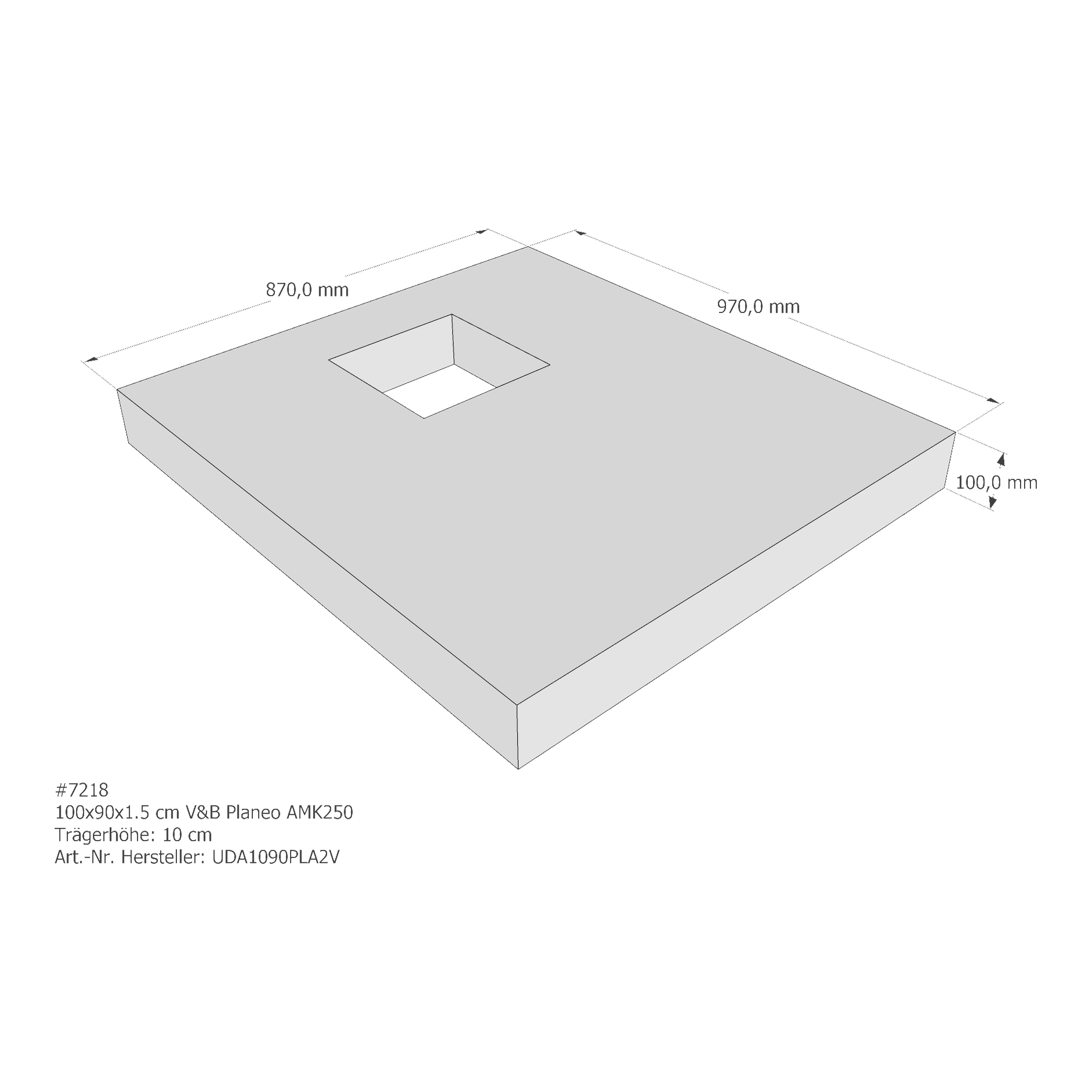 Duschwannenträger für Villeroy & Boch Planeo 100 × 90 × 1,5 cm