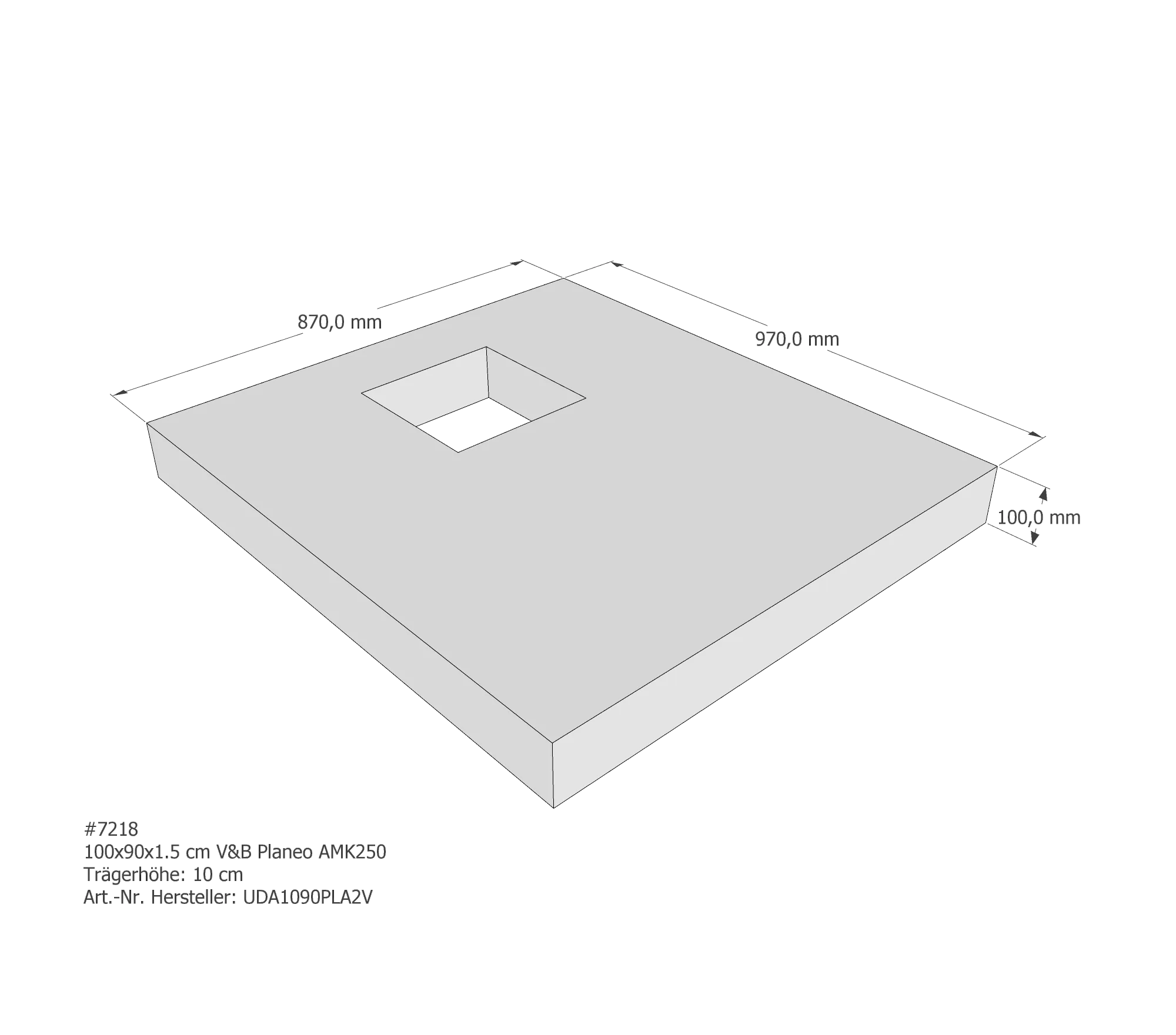 Duschwannenträger für Villeroy & Boch Planeo 100 × 90 × 1,5 cm Duschwannenträger für Villeroy & Boch Planeo 100 × 90 × 1,5 cm