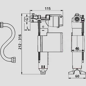 Universal-Füllventil 510 (multiflow) G3/8 mit Z-Rohr, Sonderangebot 25.001.00..S000 Universal-Füllventil 510 (multiflow) G3/8 mit Z-Rohr, Sonderangebot 25.001.00..S000
